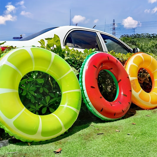 Swimming Ring, Fruit Styling Design, Adult Fruit Pattern Swimming Ring, Simulation Fruit Printing Swimming Ring, Summer Swimming Essential Supplies, Beach Pool Floatation Ring(Without Pump)